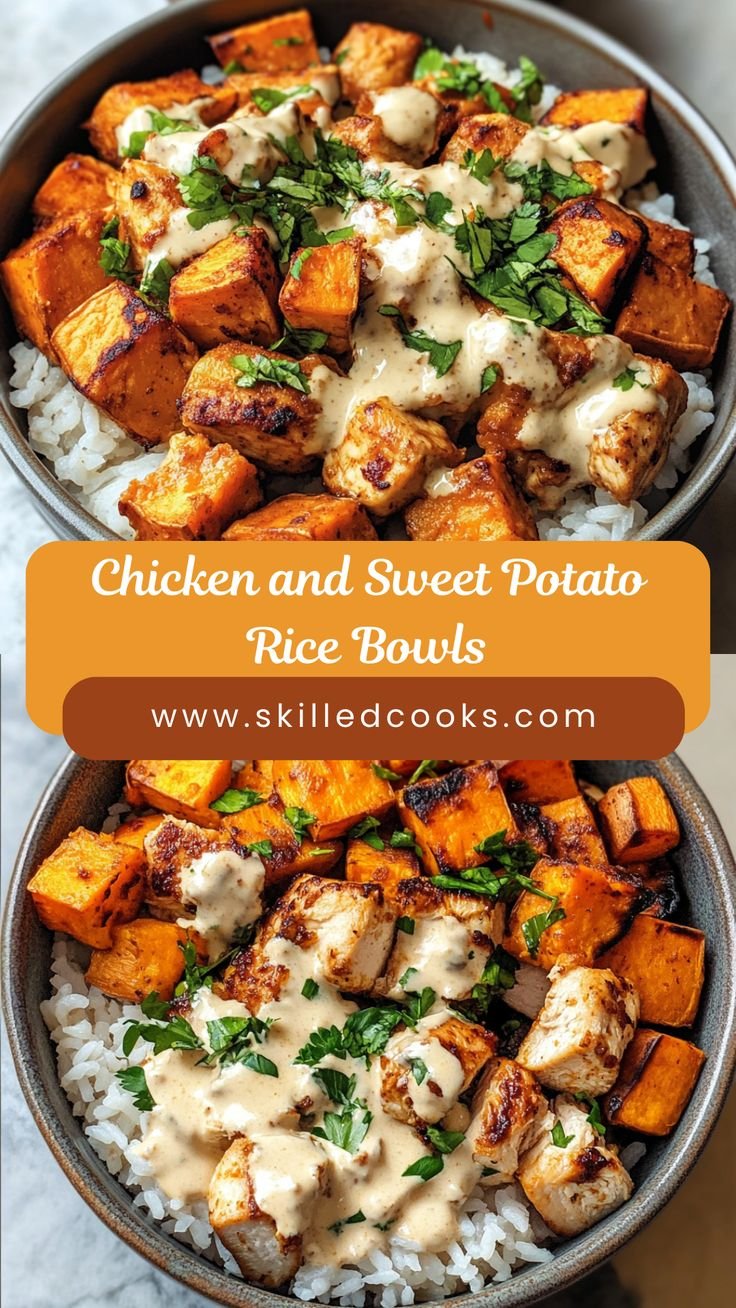 Chicken and Sweet Potato Rice Bowls