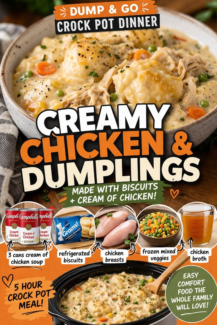 Crockpot Chicken and Dumplings (Easy Biscuit Shortcut Recipe)