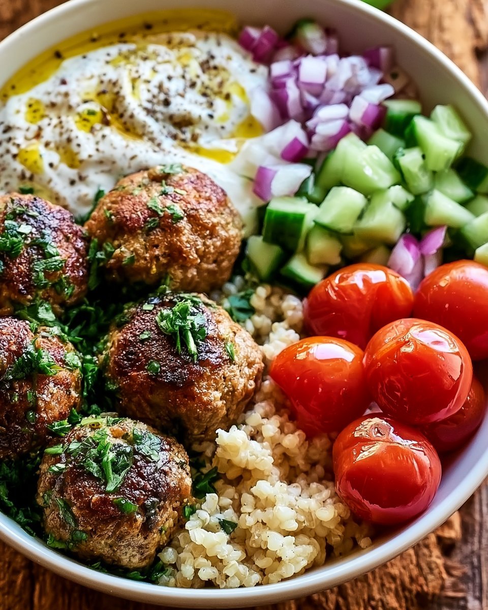 Mediterranean-Style Meatball Bowl