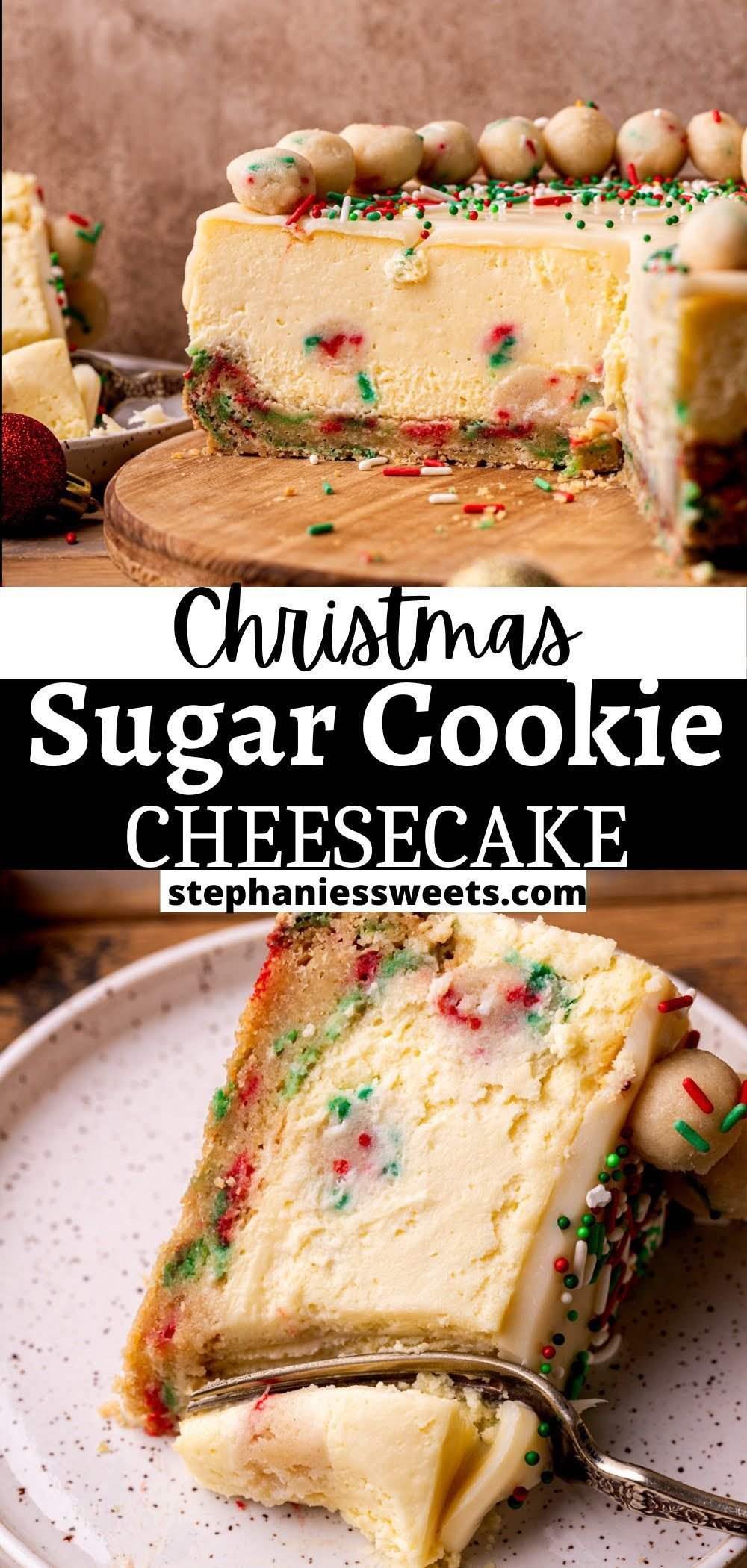 Sugar Cookie Cheesecake - Stephanie's Sweet Treats