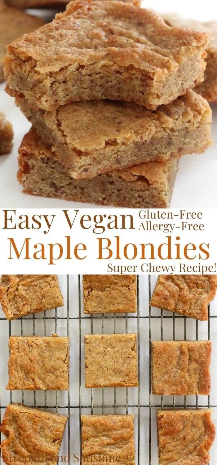 Gluten-Free Maple Blondies (Vegan, Allergy-Free)