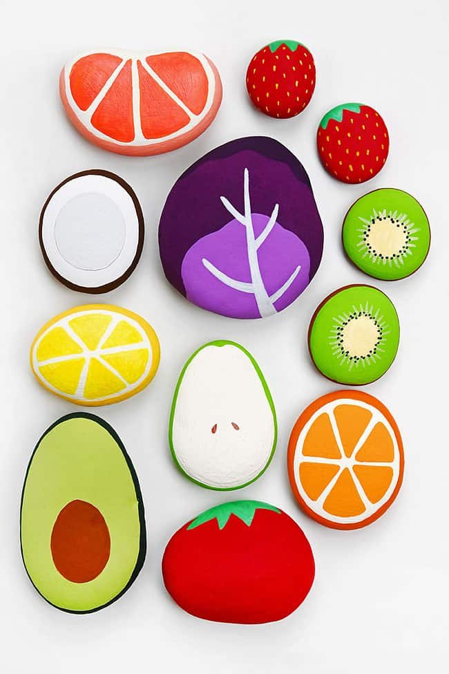 How to Make Fruit and Vegetable Painted Rocks