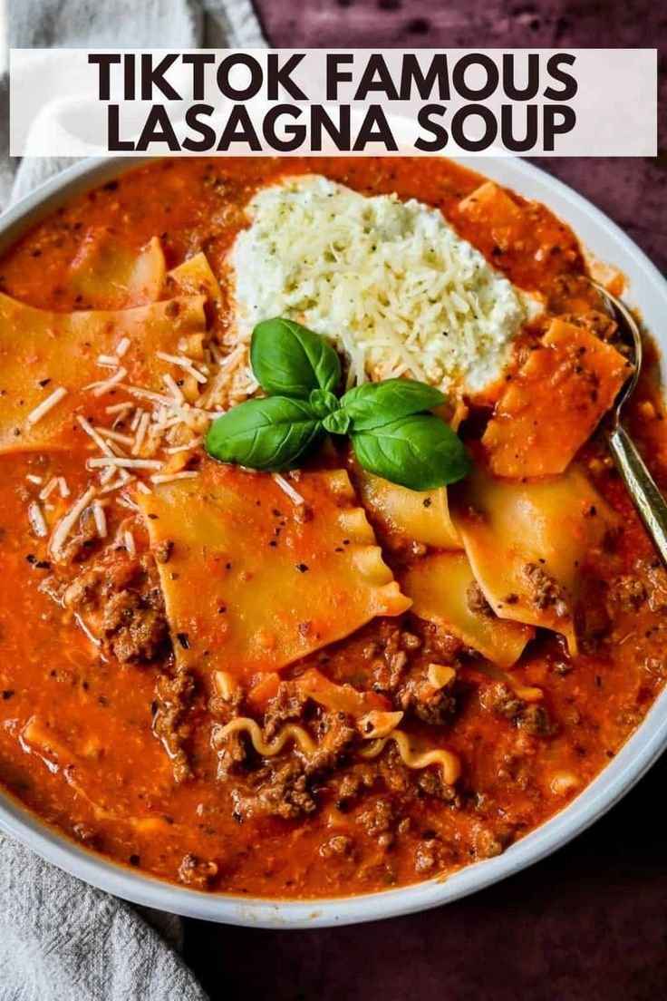 Lasagna Soup in 2023 | Lasagna soup recipe, Lasagna soup, Delicious soup recipes