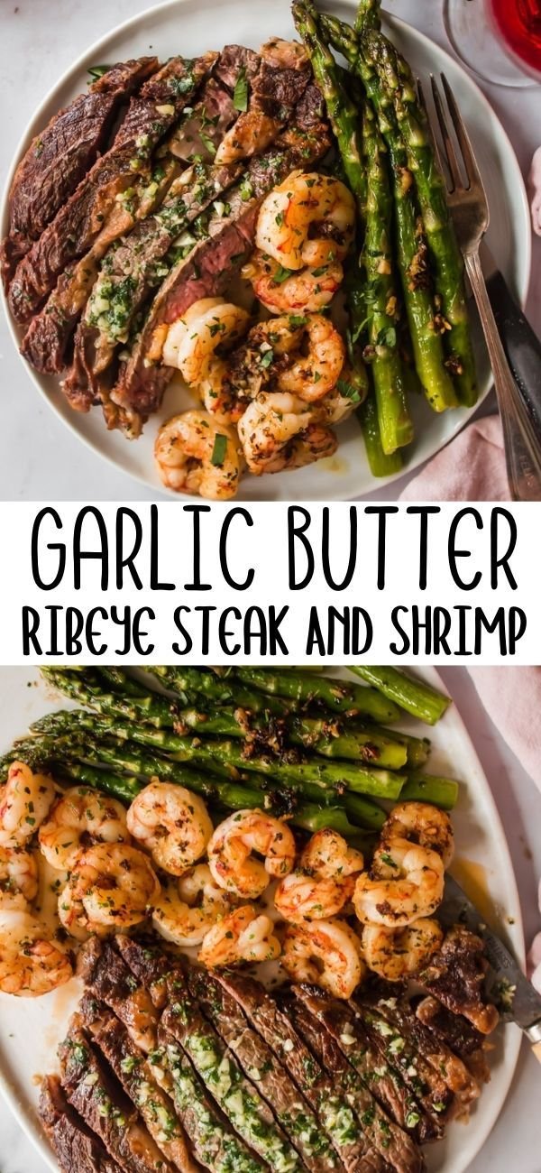 Garlic Butter Ribeye Steak And Shrimp