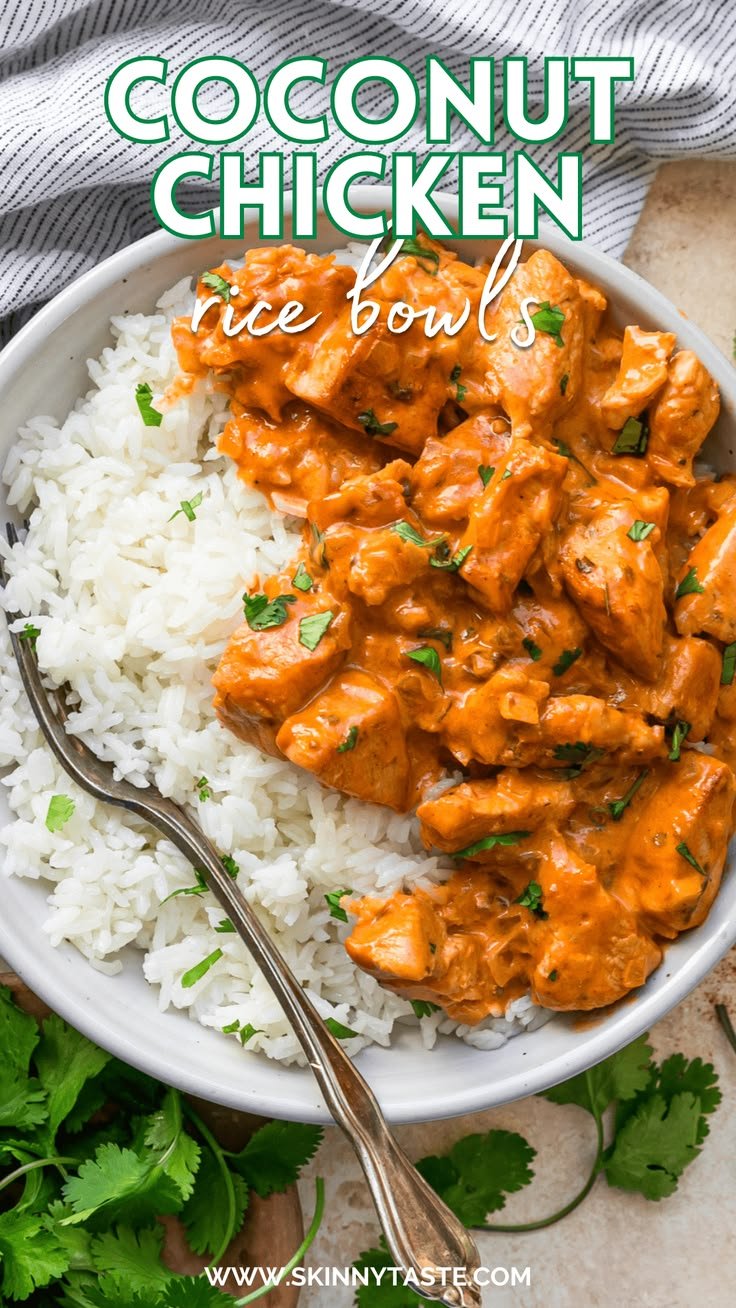 Coconut Chicken Rice Bowls