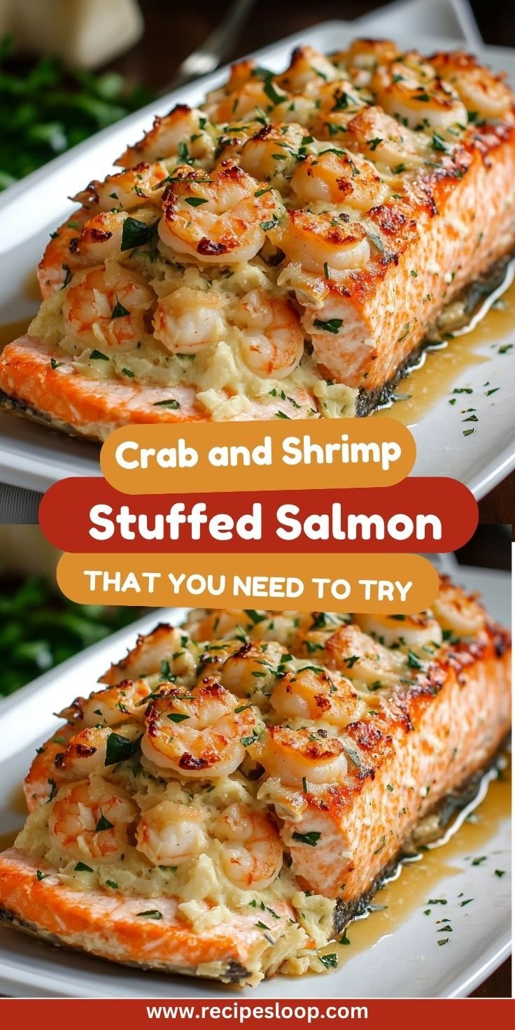 Crab and Shrimp Stuffed Salmon