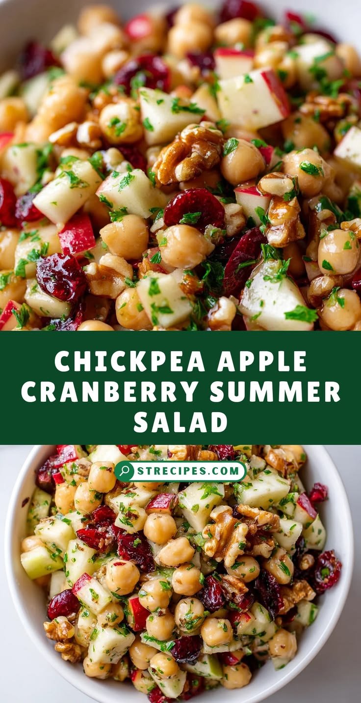 Chickpea Apple Cranberry Summer Salad