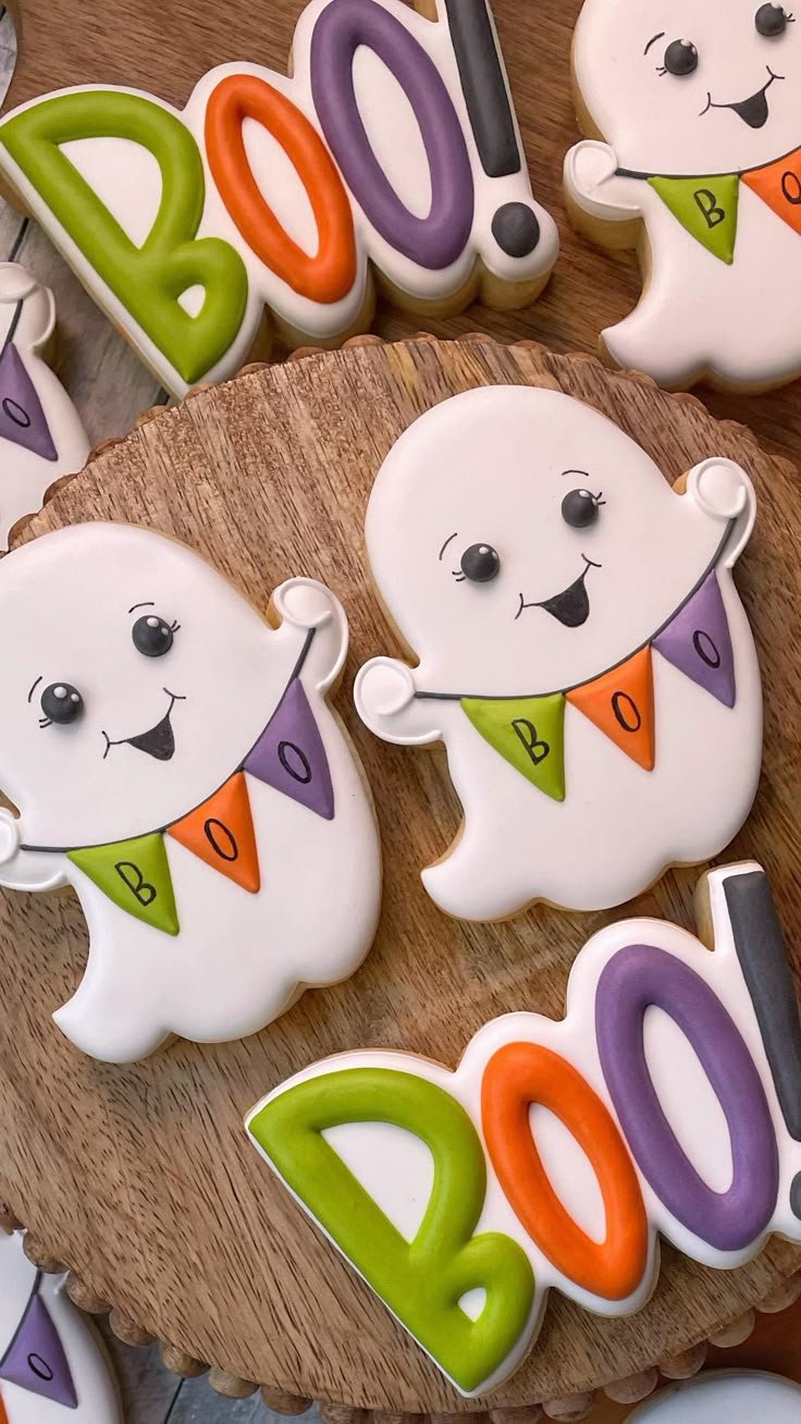 Colorful halloween treats | Diy halloween cookie ideas, Ghost-themed halloween cookies, Cookies 4