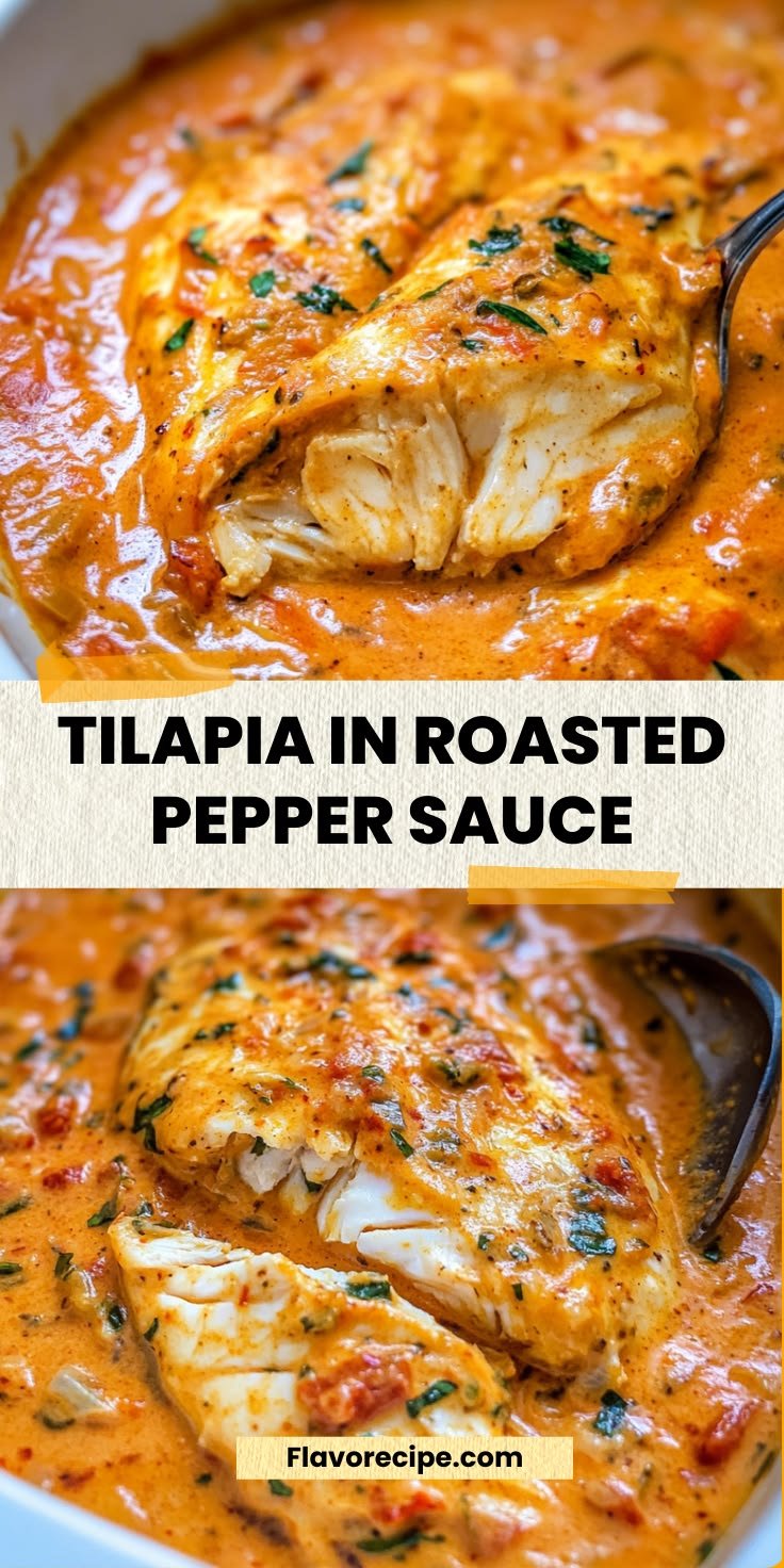 Quick Tilapia in Roasted Pepper Sauce