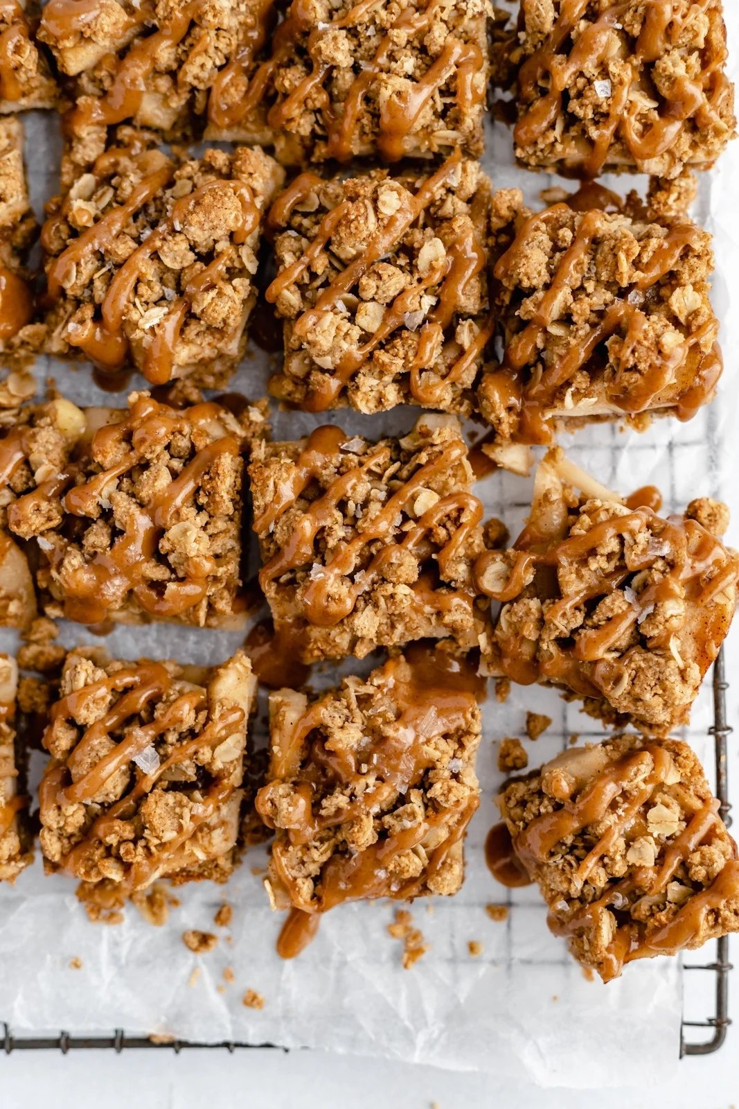 Apple Pie Bars with Salted Peanut Butter Caramel