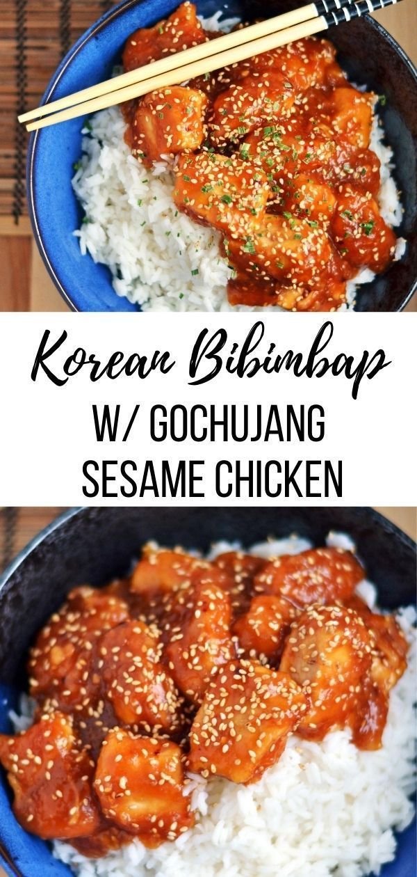Easy Korean Rice Bowl with Spicy Sesame Chicken