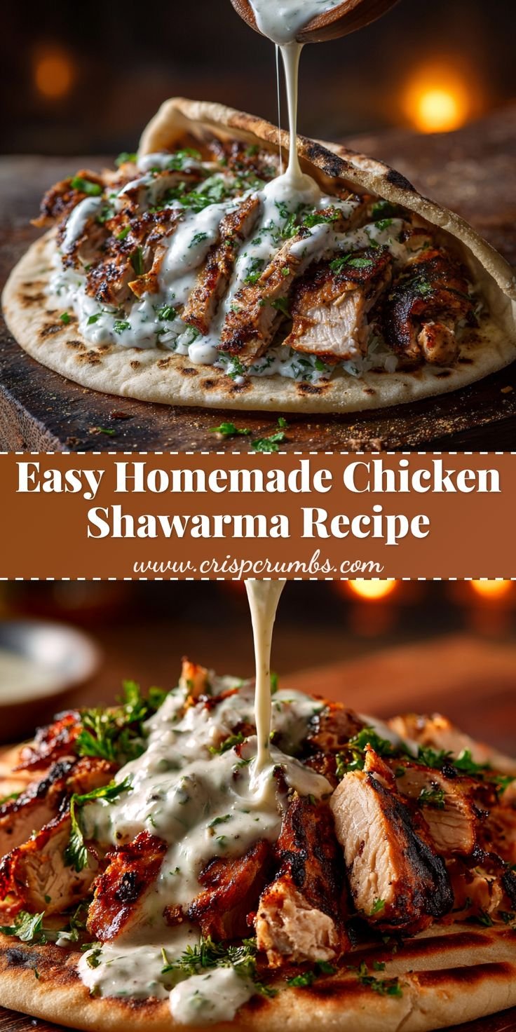 Easy Homemade Chicken Shawarma with Creamy Garlic Sauce