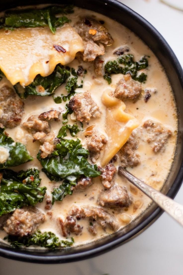 Creamy White Lasagna Soup