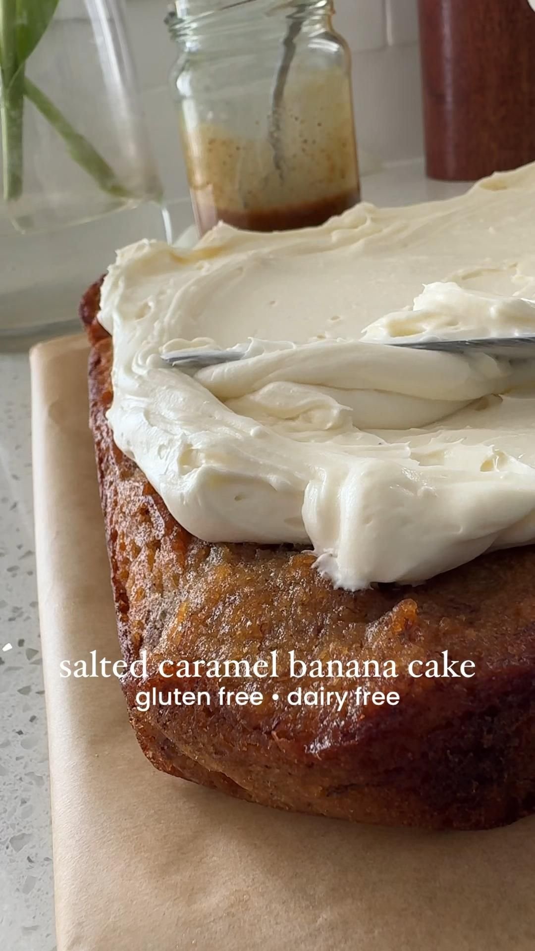 Salted Caramel Banana Cake (Gluten Free)