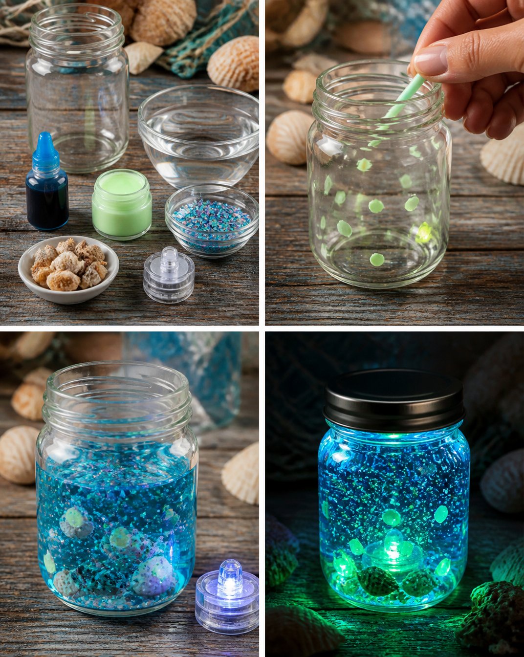 Mermaid Jar That Glows in the Dark - Ocean Decor