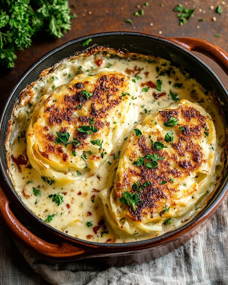 Cremig überbackener Spitzkohl mit Café de Paris Kruste begeistern! - schnellecker | Spitzkohl mit parmesankruste, Ewiger kohl rezepte, Spitzkohl gebacken
