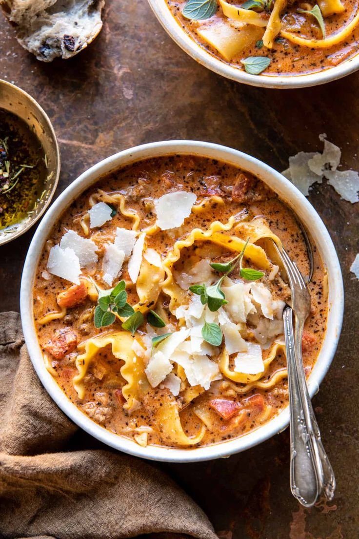 Spicy Lasagna Soup.