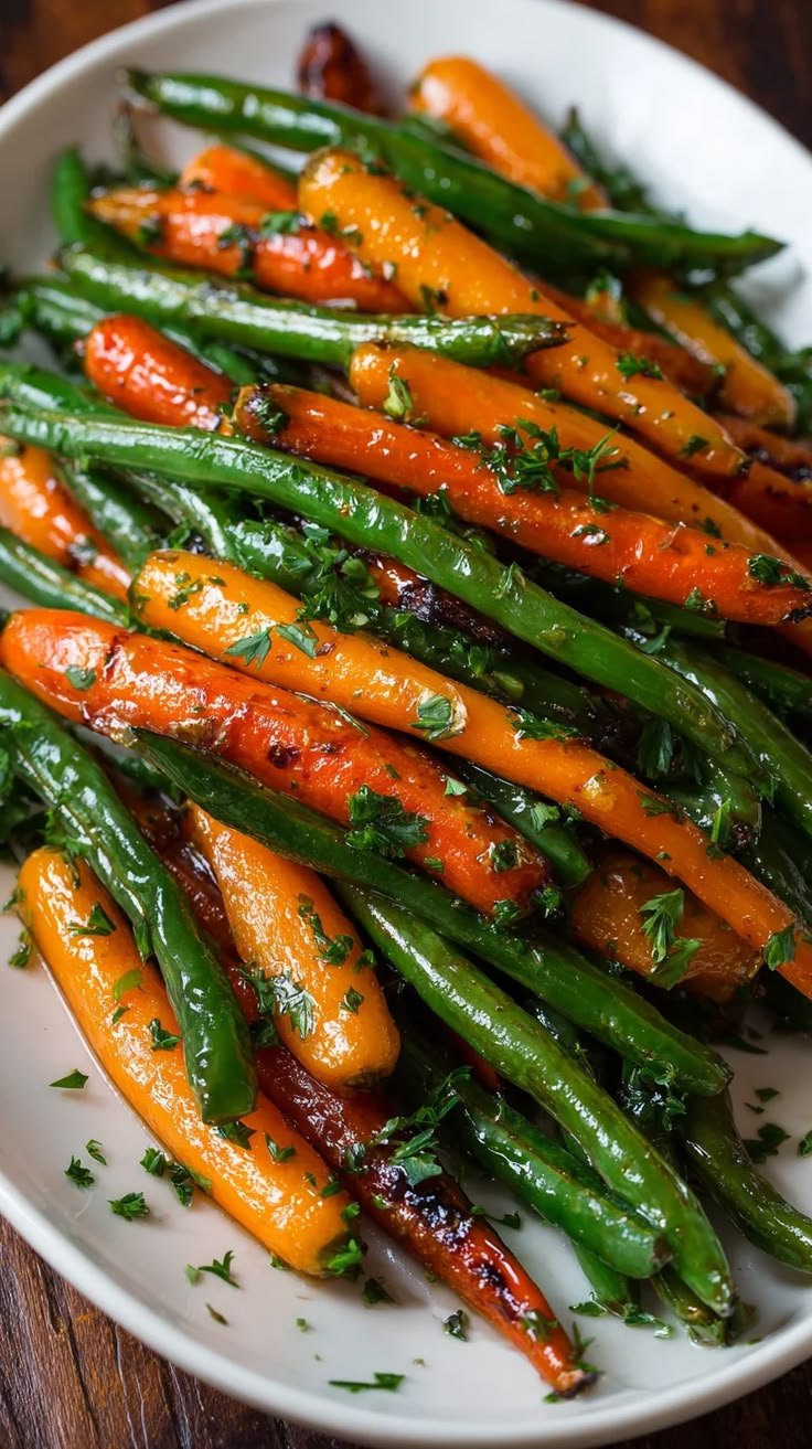 Honey Glazed Carrots & Green Beans | Simple Tasty Recipes