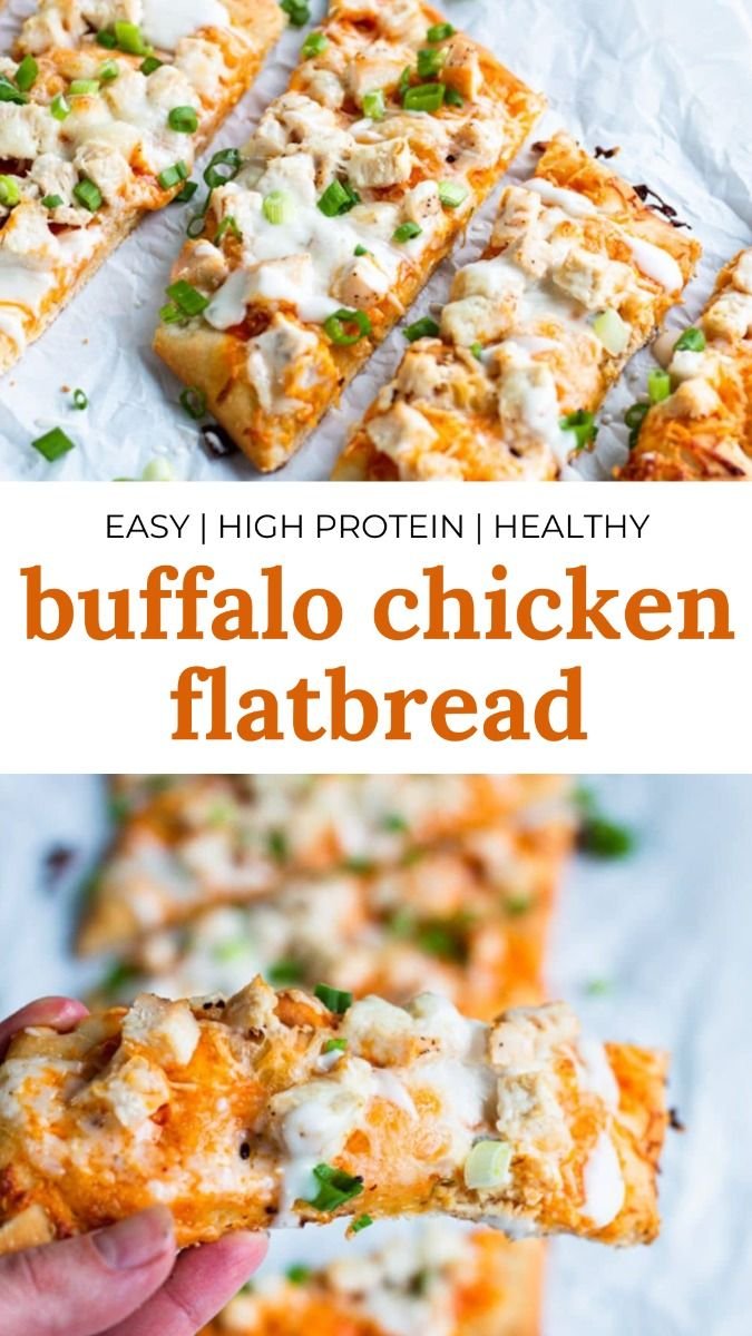 Easy Buffalo Chicken Flatbread - Kelsey Kunik, RDN