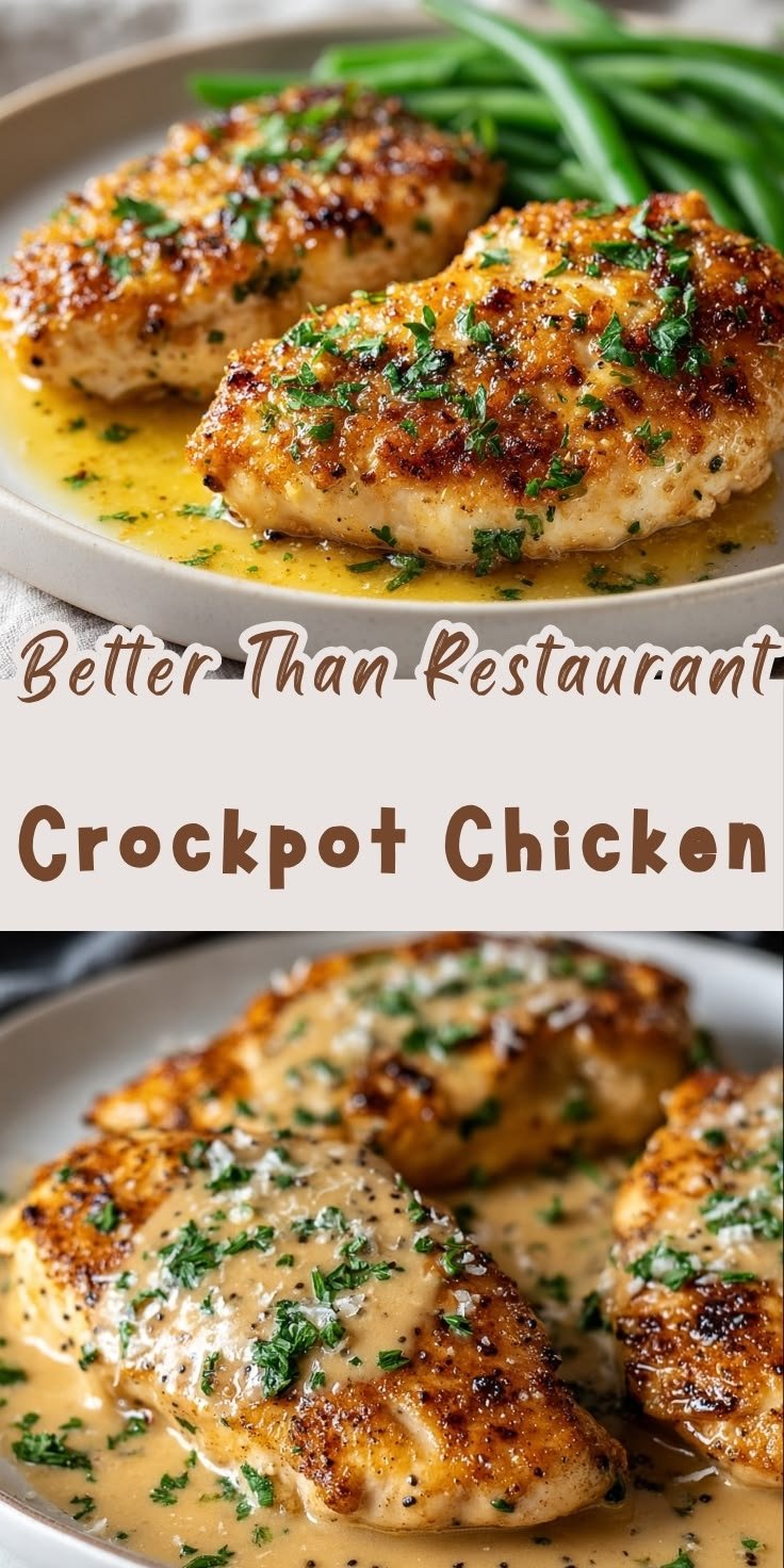 Easy Crockpot Garlic Parmesan Chicken Recipe