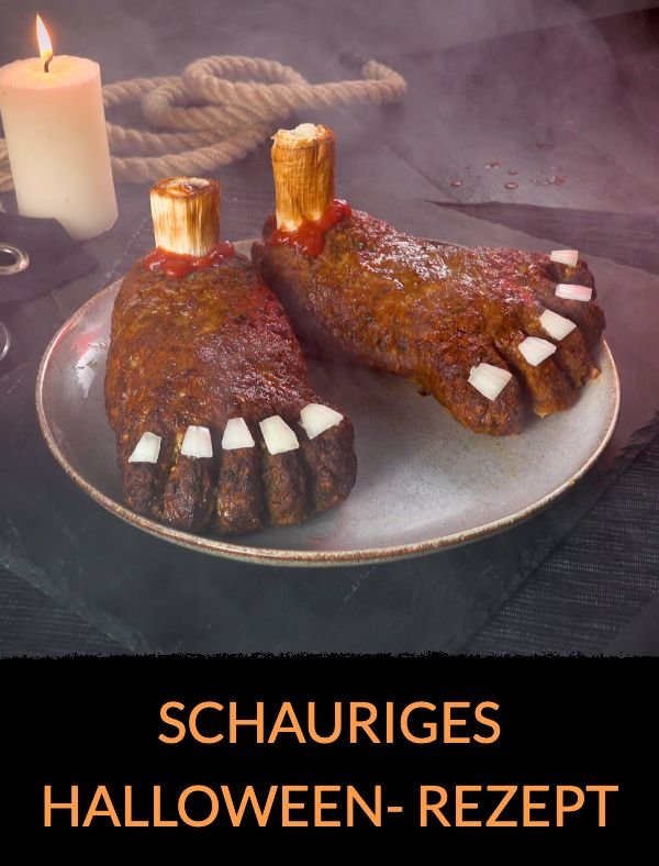 Halloween-Hit: Füße aus Hackfleisch mit käsiger Füllung