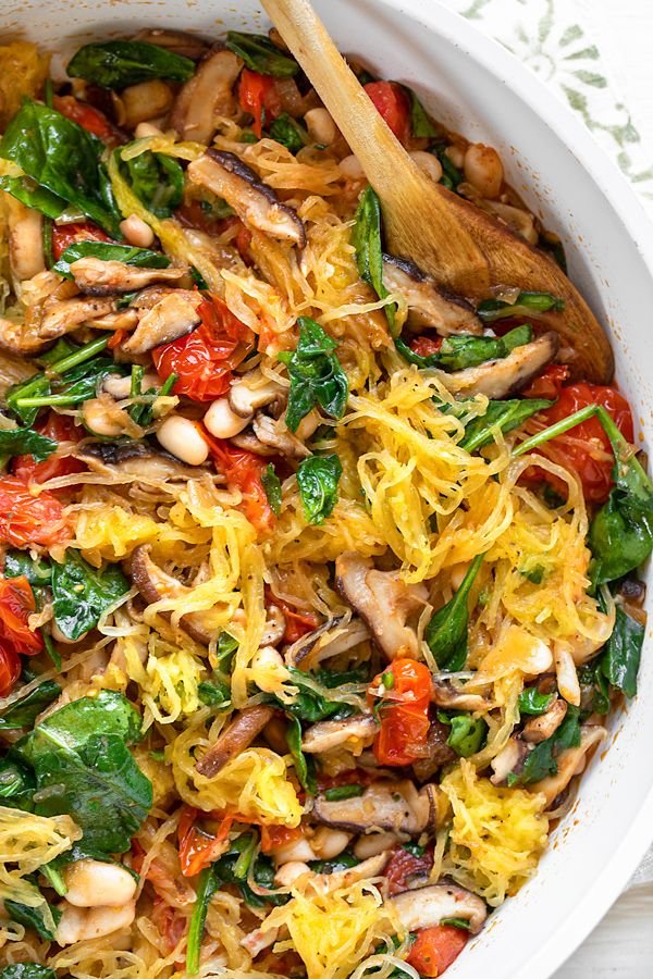 Spaghetti Squash with Sauteed Veggies