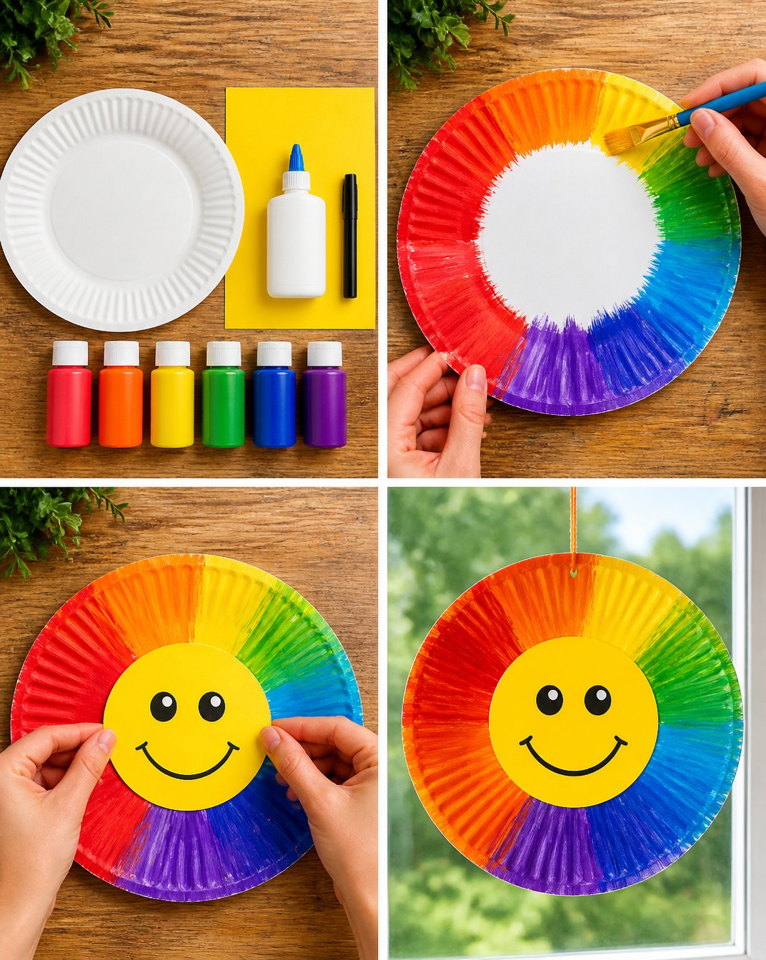 Rainbow Paper Plate Sun Craft for Kids 17 DIY Rainbow Paper Plate Sun Craft for Kids