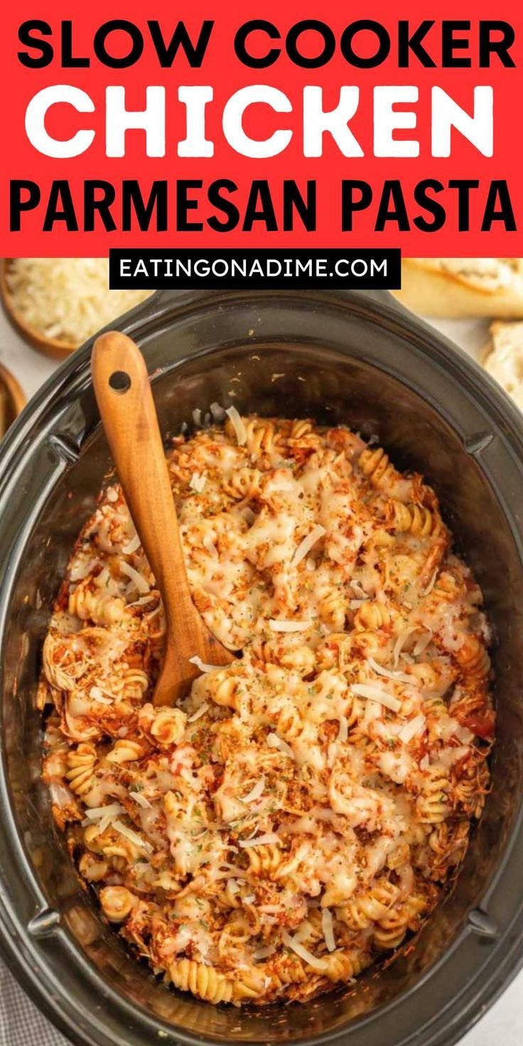 Crock Pot Chicken Parmesan Pasta