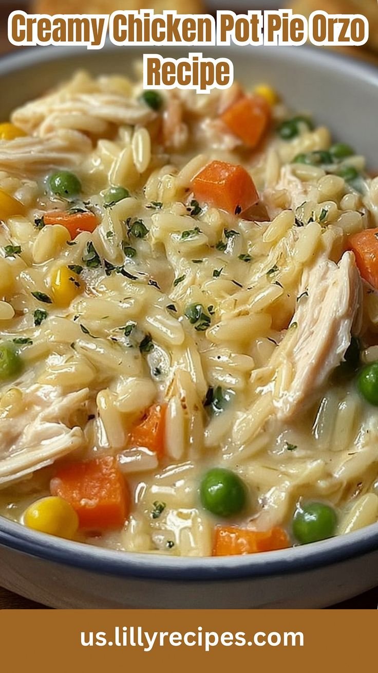Creamy Chicken Pot Pie Orzo