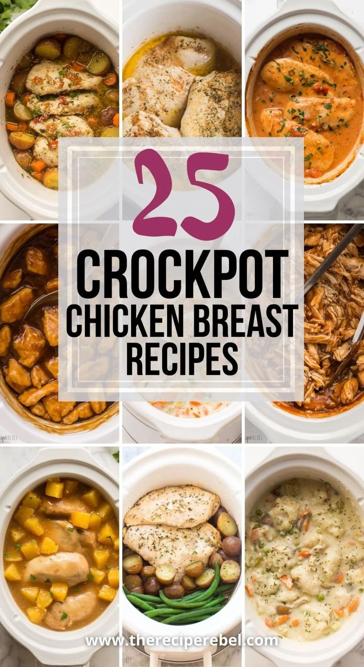 The Only Crockpot Chicken Breast Recipes You Need | Crock pot chicken breast meals, Healthy crock pot chicken breast recipes, Best chicken breast crockpot recipes