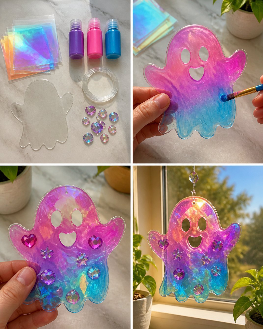Holographic Rainbow Ghost Suncatcher Becomes Calm 7 Holographic Rainbow Ghost Suncatcher