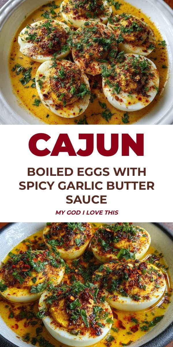 Cajun Boiled Eggs with Spicy Garlic Butter Sauce