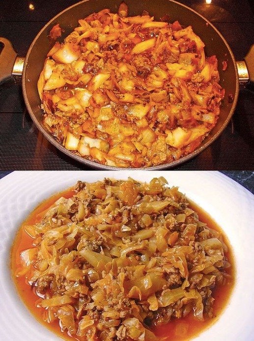 Geschmorter Kohl mit Hackfleisch