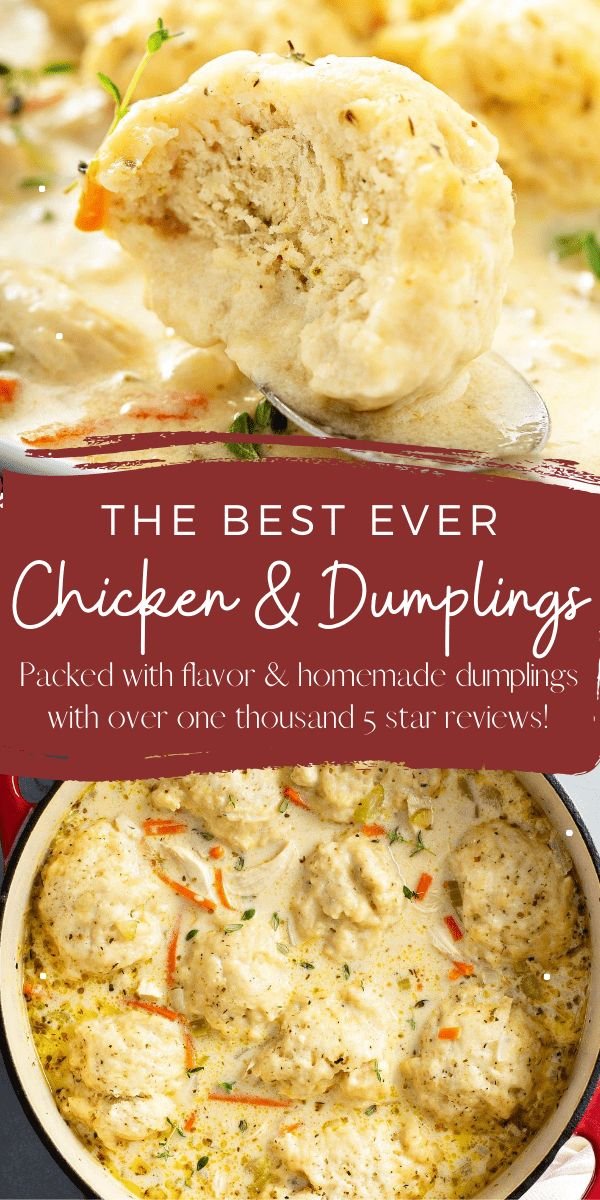 Creamy Homemade Chicken and Dumplings Recipe | Chicken dumpling recipes homemade, Whole chicken and dumplings, Homemade chicken dumplings dinner