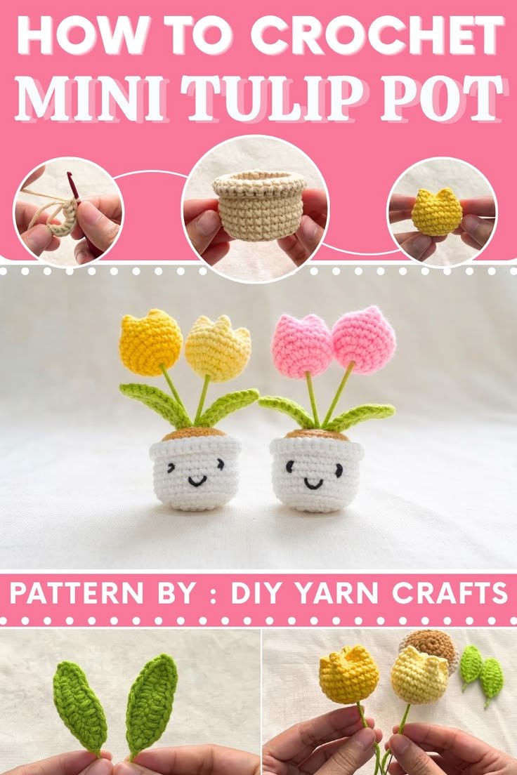 Crochet Tulip Pot