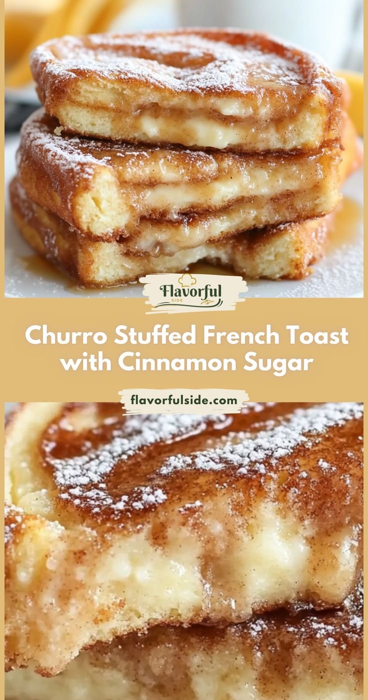 Churro Stuffed French Toast With Cinnamon Sugar