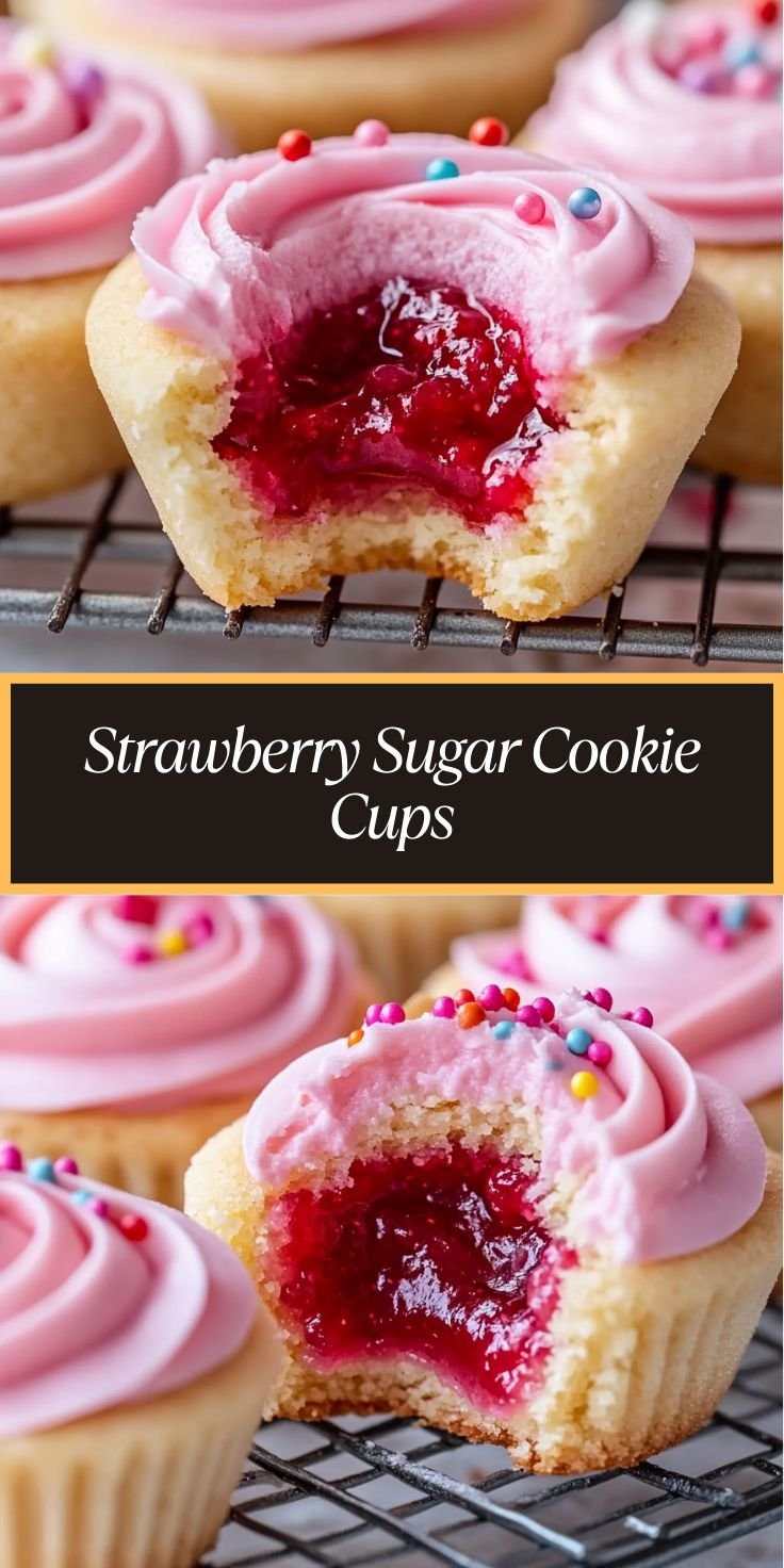 Strawberry Sugar Cookie Cups