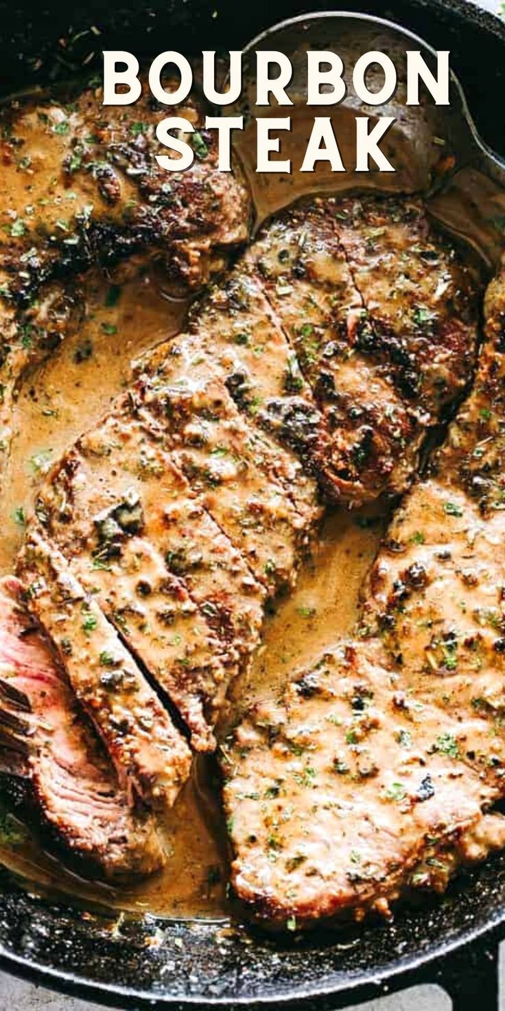 Skillet Bourbon Steak Recipe - Easy & Delicious Sirloin Steak One-Pan Recipe