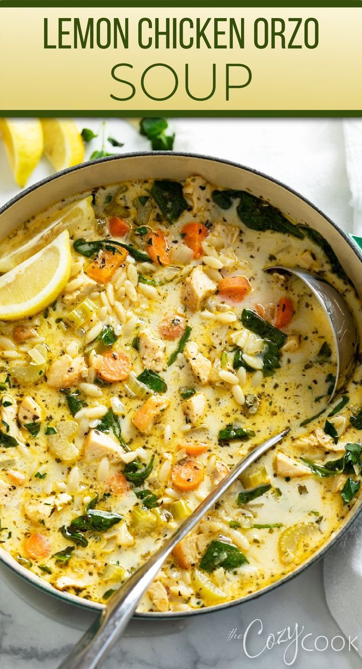 Lemon Chicken Orzo Soup