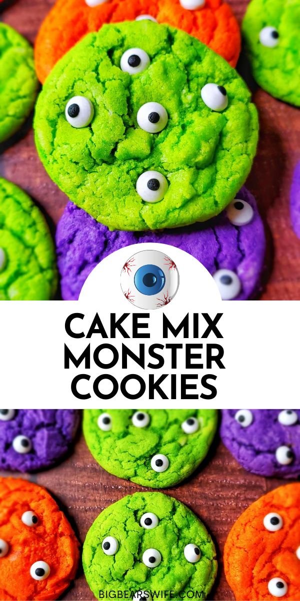 Cake Mix Monster Cookies | Halloween Treats