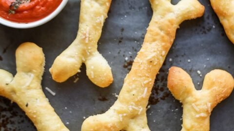 Cheesy Halloween Breadstick Bones