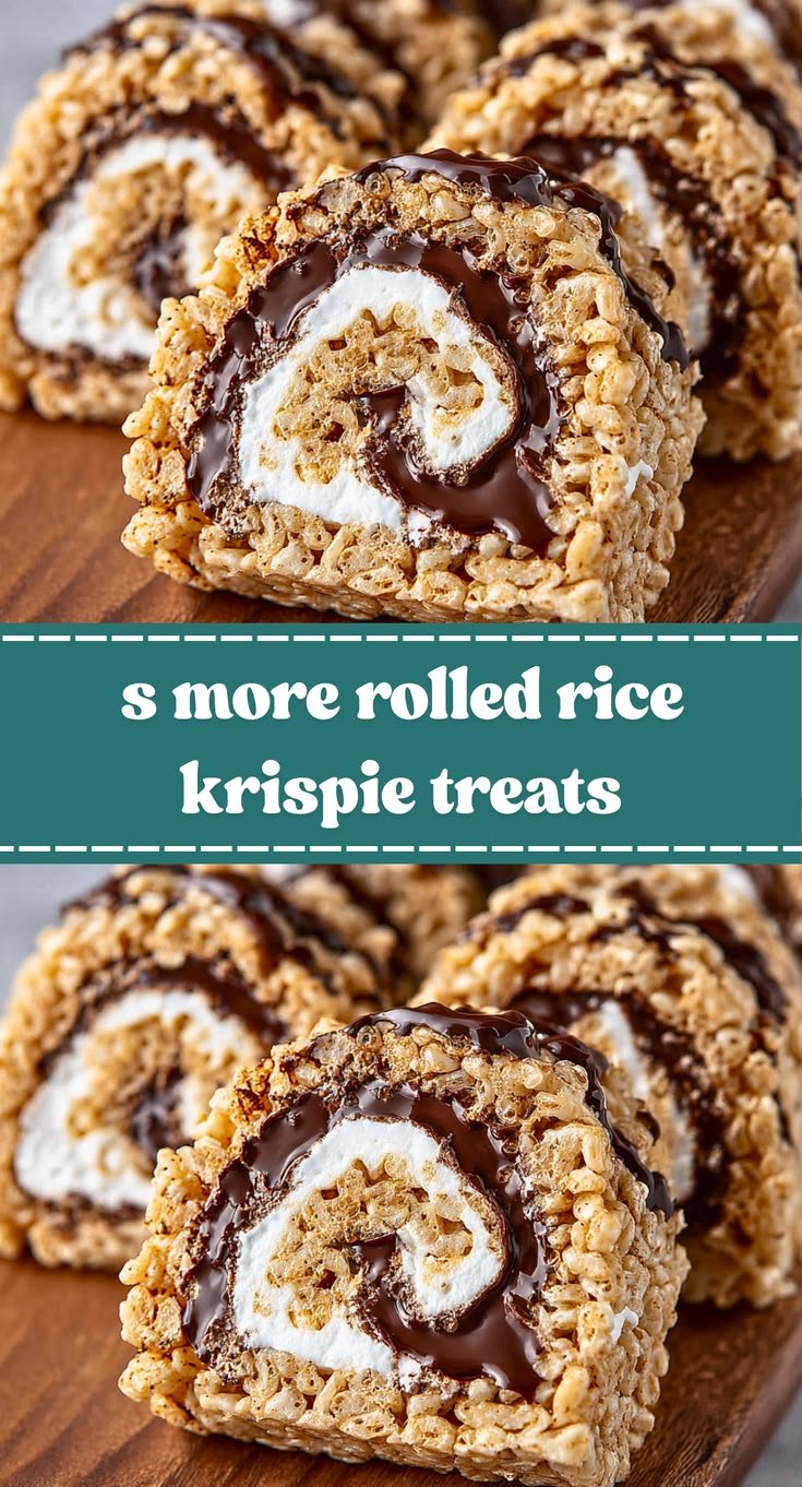 S'mores Rolled Rice Krispie Treats