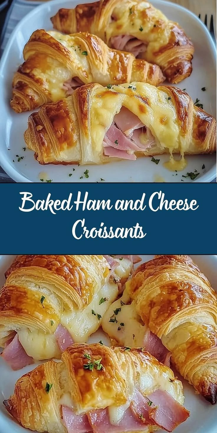 Baked Ham and Cheese Croissants