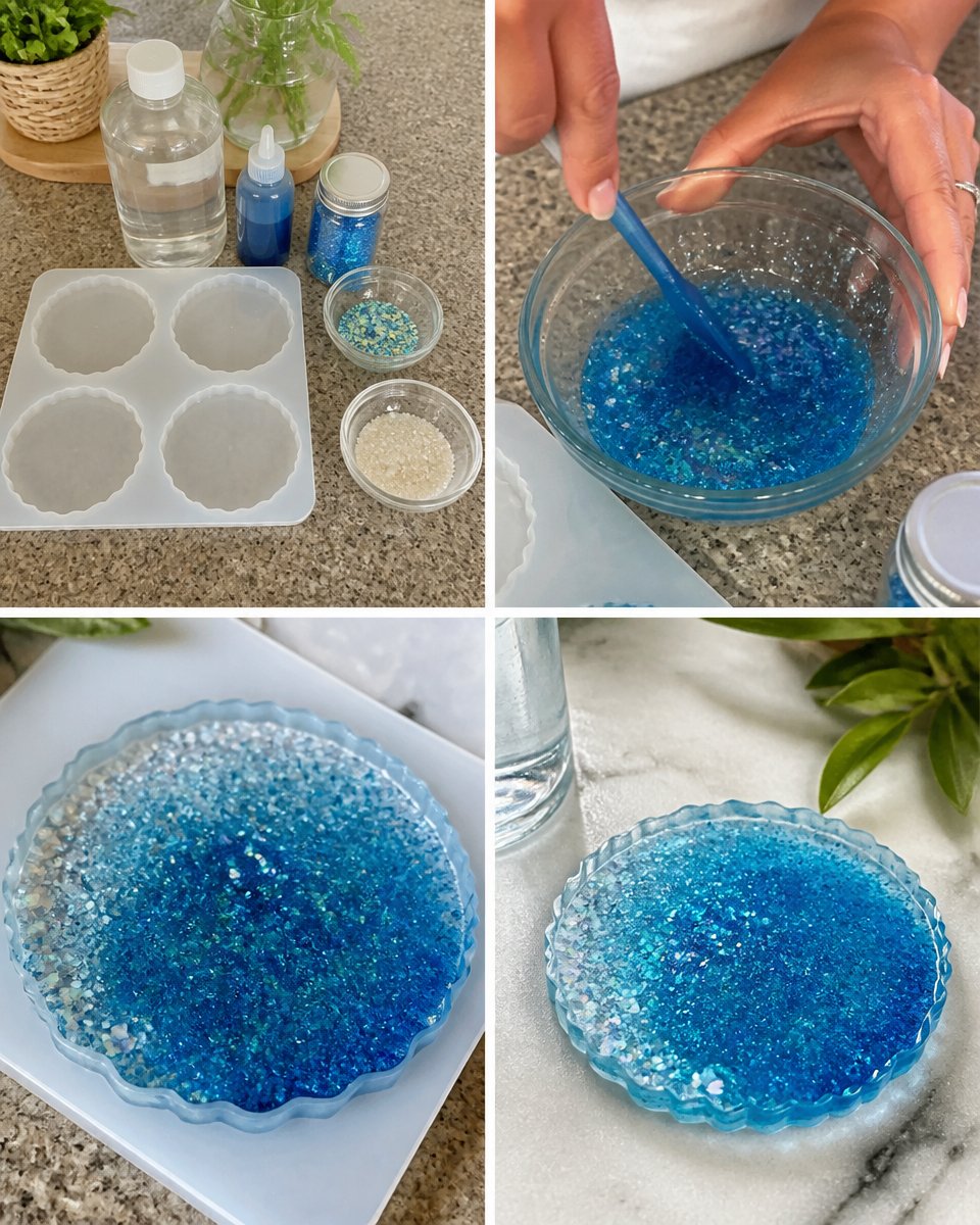 How to Make Ocean Resin Coasters 2 Ocean Resin-Style Coasters
