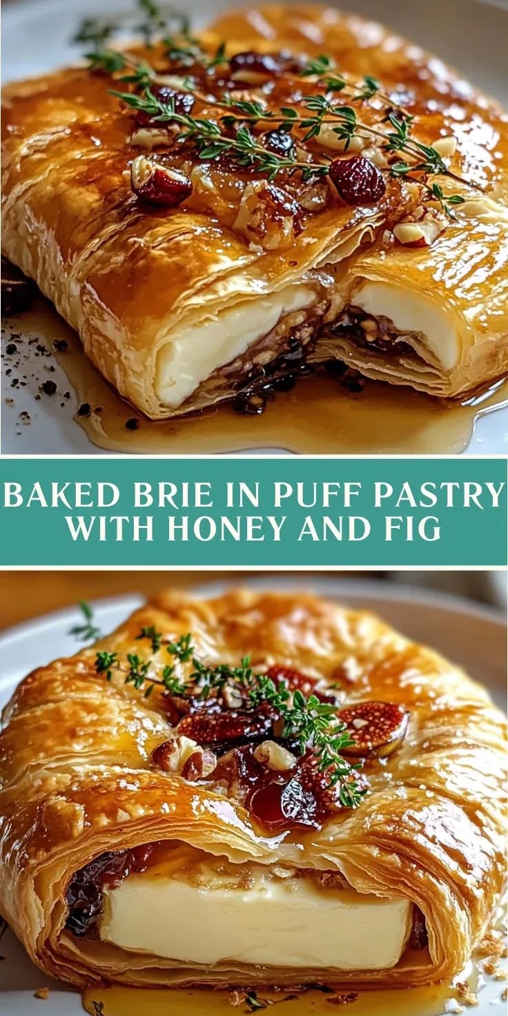 Brie cheese and fig puff pastry | Puff pastry baked brie with cranberries, Baked brie puff pastry honey cranberry, Brie snack recipes