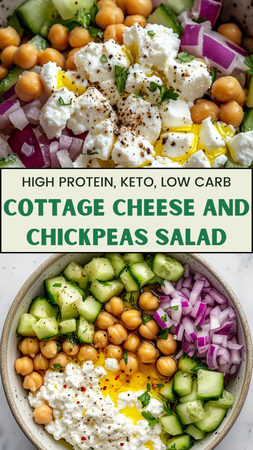 Cottage Cheese and Chickpeas Salad - Easy Salad Recipe