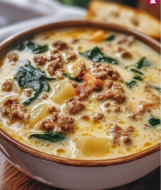 Käsesuppe mit Hackfleisch