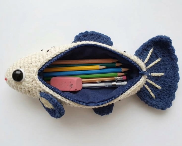 Crochet Fish Pencil Case Pattern PDF 6 Crochet Fish Pencil Case Pattern PDF