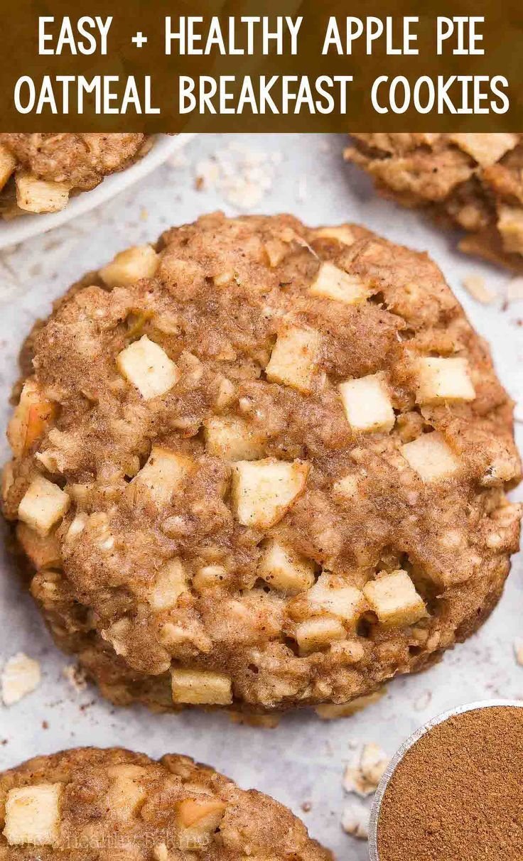 Healthy Apple Pie Oatmeal Breakfast Cookies | Amy's Healthy Baking