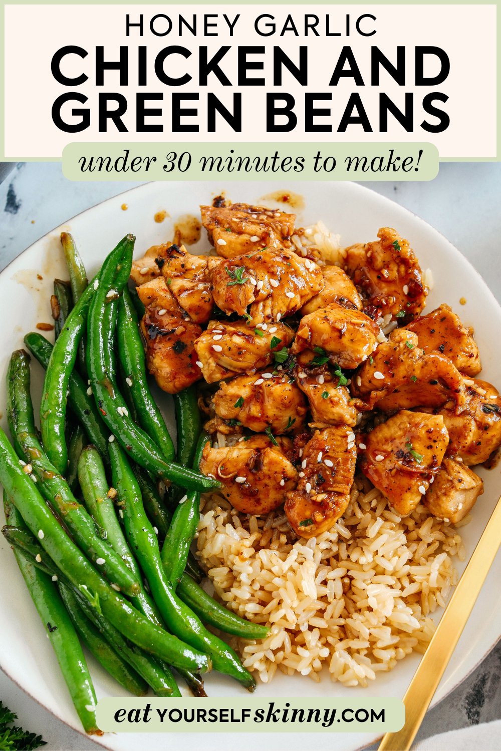 Fall Dinner Ideas; Honey Garlic Chicken and Green Beans